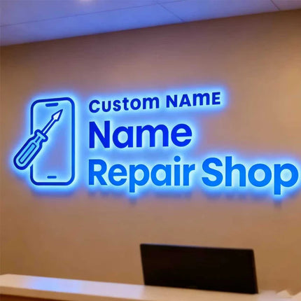 Custom Business Large 3D  Sign Led Letter Illuminated Sign Backlit Logo for Beauty Dental Clinic Mobile Repair Store