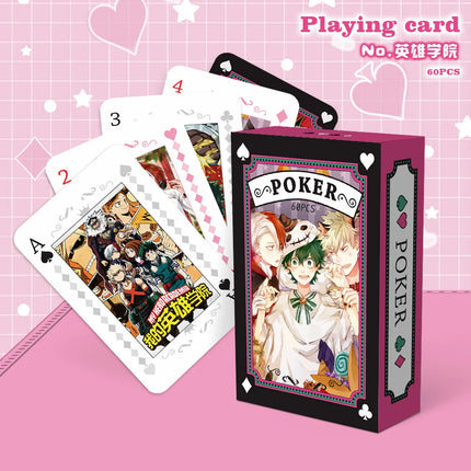 Anime Jujutsu Kaisen Haikyuu Cosplay Board Game Cards Genshin Impact Hardcover Poker Toy Gift