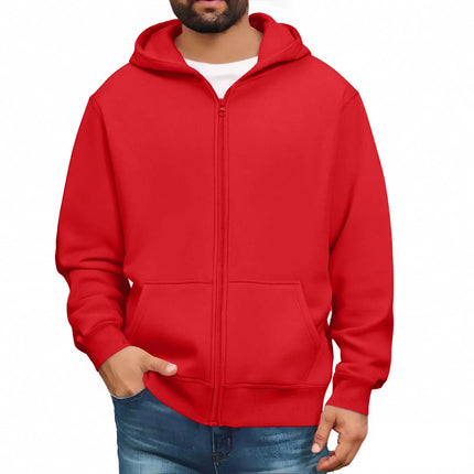 Men'S Hooded Sweatshirt Solid Color Simple Jacket Hood Design Top Kangaroo Pockets Daily Wear All Seasons Basic Jacket Daily