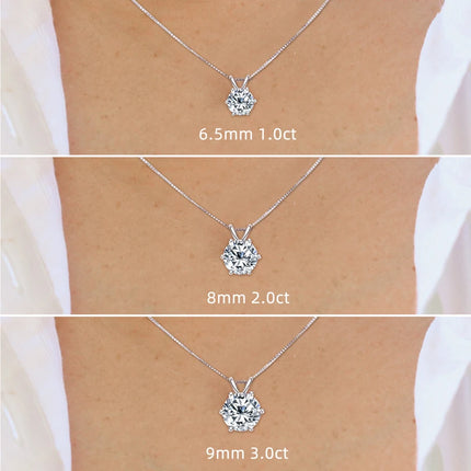 OXTAO 0.5ct–5ct D Moissanite Solitaire Necklace Certified  Lab Imitation Diamond Charm Pendant Necklace Jewelry 14K Gold Filled