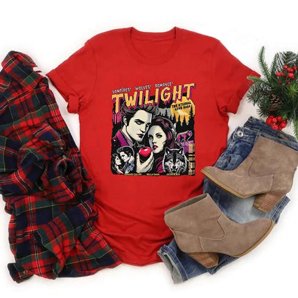 Vintage Twilight T-Shirt Twilight Fans Homage T-shirt Retro Unisex Tshirts Short Sleeve Vampires Shirt Top Gift for Book Lover