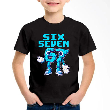 New Funny Six Seven Italian Brainrot 67 Number Graphic Print T-Shirt Boy/Girl Summer Short Sleeved Kids Comfortable T-shirt Top