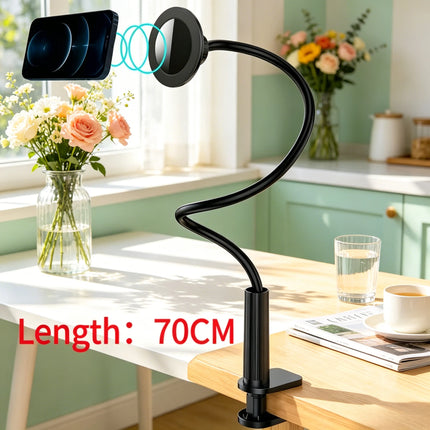 120CM Super Long Gooseneck Magnetic Phone Holder, Freely Adjustable Desktop Bed Stand, All Cellphone Compatible Magnetic Lazy Su