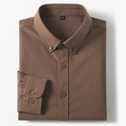 Men's 100% Cotton Oxford Shirt - Breathable Sweat-Wicking Button Down with Slim Fit & Crisp Texture