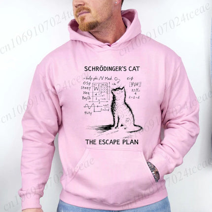 Funny Cat Physics Design Hoodies Math Science Humor Cat Print Sweatshirt Personalized Men Women Casual Streetwear Fashion Hoodie