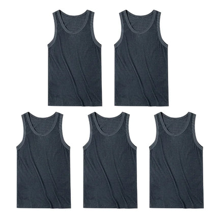 Maden Casual Men's Sleeveless Tank Tops Heavyweight Solid Color Ribbed Vest for Summer Slim Fit Sports Fitness Training T-shirt