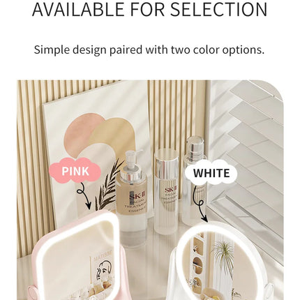LED Makeup Mirror, Portable Flip Lighted Vanity Mirror with Touch Dimming, 3X Magnifier and Rechargeable Design for Desk