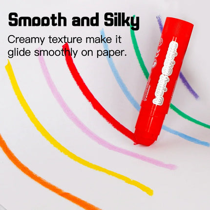 12 Colors Wax Crayon Solid Gouache Stick Water-based Quick Dry Washable Children Painting Stick Graffiti Colouring Art Supplies