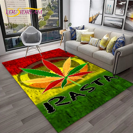 Weed Plants Maple Leaf Carpet Rug for Home Living Room Bedroom Sofa Playroom Doormat Kitchen Decor,Area Rug Non-slip Floor Mat