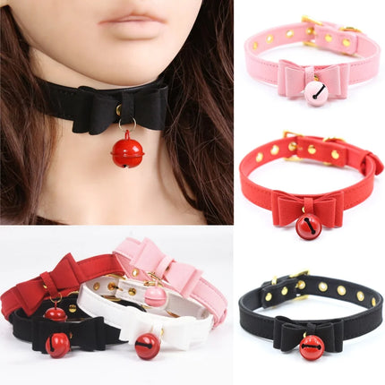 Exotic Accessorie Sex Toys Alternative Metal PU Leather Collar Bell Choker Slave Costume Bondage Necklace Neckband For 18+ Adult