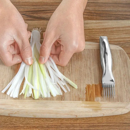 Kitchen Shred Silk The Knife, Stainless Steel Chopped Green Onion Knife, Curved Handle Design, Food Speedy Chopper Green Onion