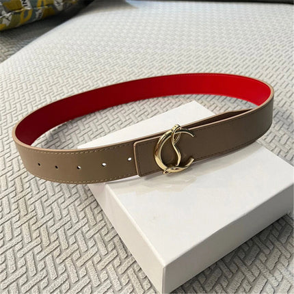 Genuine Leather Belt Unisex 3.8cm - Luxury Metal Buckle Fashion Belt / Ceinture Cuir Véritable Unisexe 3.8cm - Luxe Métal