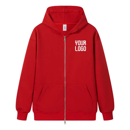 New Fashion Men's and Women's Zipper Hoodie for Spring and Autumn/Winter Casual Hoodie Sportswear Men's Top Solid Color Hoodie M