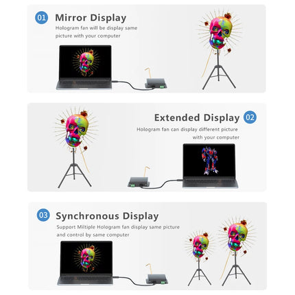 150cm HDMI Holographic Projector for Event Support, 3D LED Fan, Hologram Display, Real Time Live Streaming,