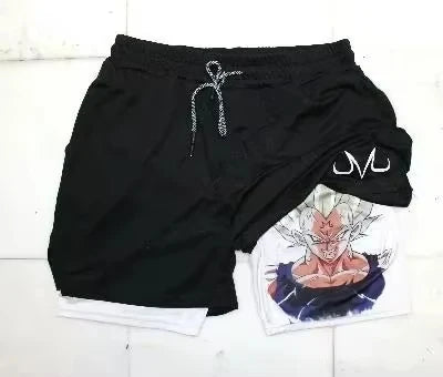2026 Summer Anime Dragon Ball Son Goku Shorts Men Double Layer Sports Short Pants Digital Printing Sportswear Breathable Beach
