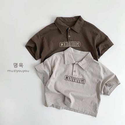 Children Polo T-shirt 2026 Spring Summer Tops for Kids Boys Girls Short-sleeved Tees Short-sleeve Toddler Outfits Baby Clothing