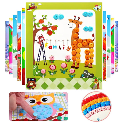 5/10pcs Children Button Stickers DIY Drawing Toys Handmade Student Art Class Painting Craft Kids Early Educational Game TMZ