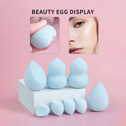 15pcs Mini Honey Pot Style Cosmetic Sponge Set - 4 Large Beauty Blenders, 4 Fan-Shaped Powder Puffs, 4 Mini Beauty Blenders, And