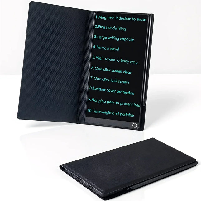 6.5 Inch LCD Writing Tablet with Leather Case Full Screen Reusable Digital Notepad Portable Use for Office Study Teaching