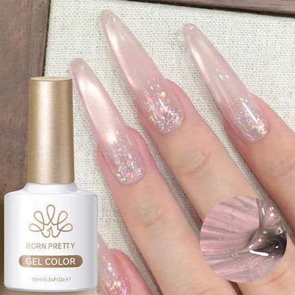 BORN PRETTY 10ml Auroras Glitter Cat Magnetic Gel Nail Polish Jelly Glass Bead Semi Permanent Soak Off UV LED Varnish Manicure