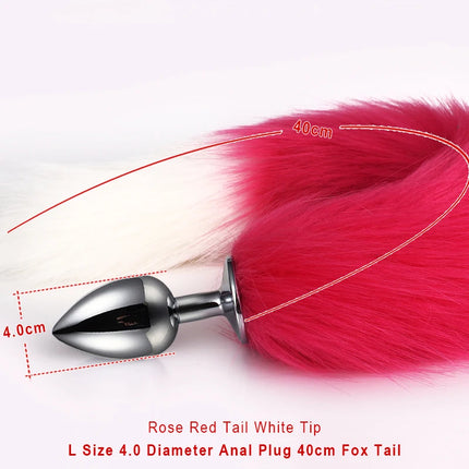 Sex Shop 5 Sizes Metal Butt Plug Fetish Fox Tail Intimate Toys Bdsm Anal Extender Dilator Products Erotic Games Goods For Adults