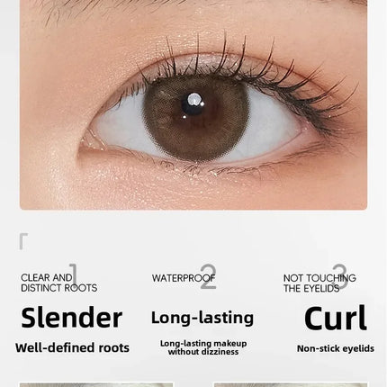 Steel Tube Mascara-Special Spiral Brush,Waterproof LongLasting Silk Fiber Mascara,keep Each Eyelash Curled for aLong Time Makeup