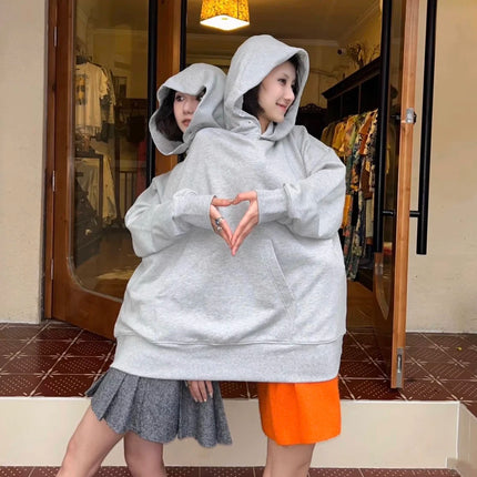 Mens Womens Two Person Ugly Hoodie Intimate  Loose Solid Sweatshirt One-Piece Couples Pullover Holiday Party Jumpers Tops