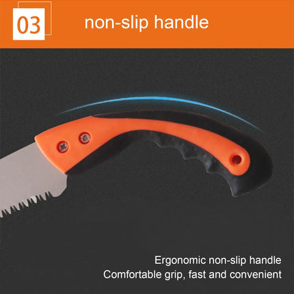 220mm Hand Saw Wood Cutting Woodworking Manganese Steel Home Dry Wood Pruning Saw Anti-slip Grip Gardening Tools and Equipment