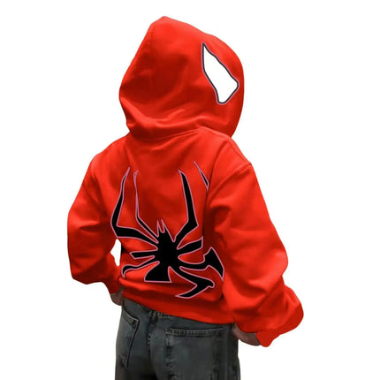 European and American Halloween Personalized Men's and Women's Sweatshirts and HoodiesY2KCouple Large Size Spider-Manzip hoodie