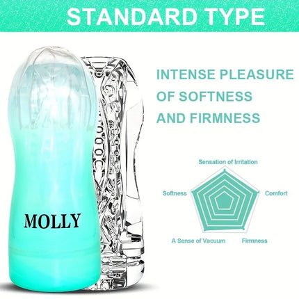 Silicone male masturbation device, adult male sex toy, transparent masturbation cup with suction pocket vaginal sex toy