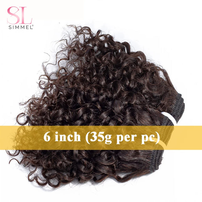 Short Kinky Curly Hair Weave Bundles Cheap Wholesale Price Indian Remy Human Hair Extensions Natural Black Brown Color Cheaphair