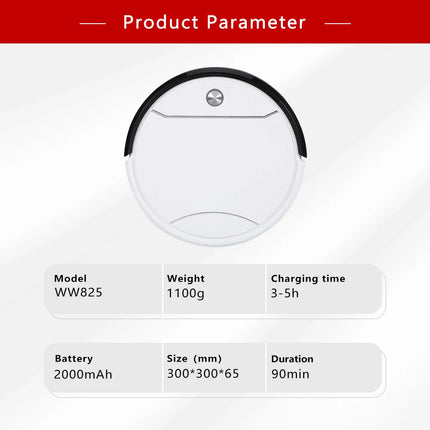 DIVEDEER Home Automatic Vacuum Cleaner Intelligent Remote Control Sweeping Mopping Robot Rechargeable Vacuum Cleaner Robot