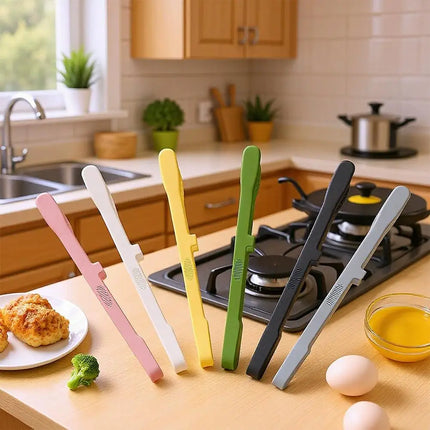Silicone Food Toast Tongs Trivet Tongs Non-slip Heat Resistant BBQ Salad Cooking Serving Clamp Steak Pasta Clip For Kitchen 2026