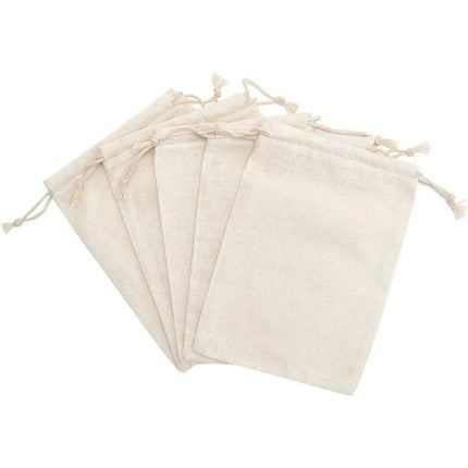 10/20/50 Pcs Dustproof Cotton Storage Bags Gift Fabric Package Plain Drawstring Pouches for Christmas Wedding Party Favors