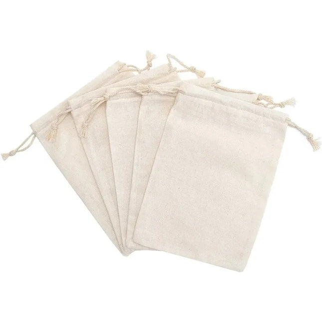 10/20/50 Pcs Dustproof Cotton Storage Bags Gift Fabric Package Plain Drawstring Pouches for Christmas Wedding Party Favors