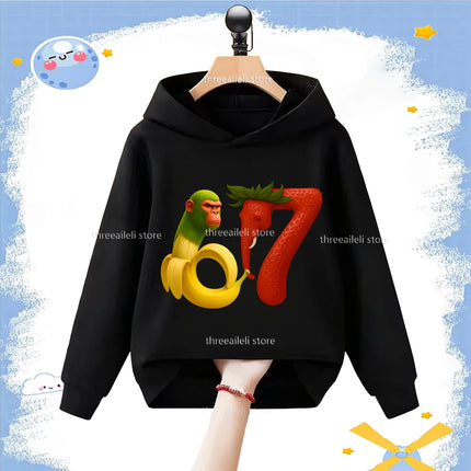 Autumn 67 Italian Brainrot Six Seven Digit Print Kid Fleece Sweatshirt Children's Hoodies Boys Girls Casual Fashion Sport Hooded