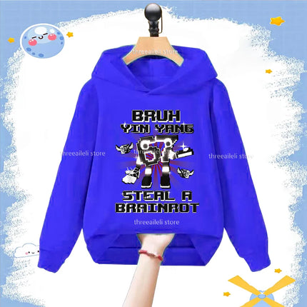 Autumn 67 Italian Brainrot Six Seven Digit Print Kid Fleece Sweatshirt Children's Hoodies Boys Girls Casual Fashion Sport Hooded