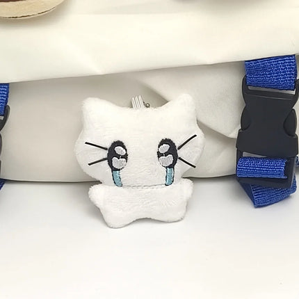 Cute Headphones Kitten Couple Keychain Mini Crying Cat Doll Plush Keyring Cartoon Bag Pendant Charms Backpack Decoration A19