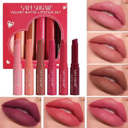 Waterproof velvet matte lipstick set, long-lasting, easy to apply, and with vibrant color