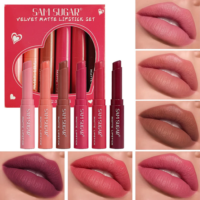Waterproof velvet matte lipstick set, long-lasting, easy to apply, and with vibrant color