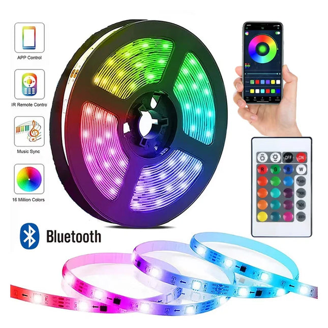 5V SMD3535 RGB Flexible LED Lamp Tape Bluetooth APP Color Changing Strip Light for TV Background Game Room Daily Home Decoration