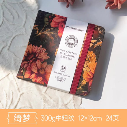 100% cotton journal watercolor book sketchbook acrylic marker drawing book fabric cover mini pocket book square oil pastel book