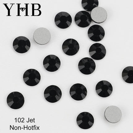 YHB 101-133Cold Fixation Crystal Cristales Flatback Silver Back Non Hotfix Rhinestones For Bags Shoes Garment Phone DIY Nail Art