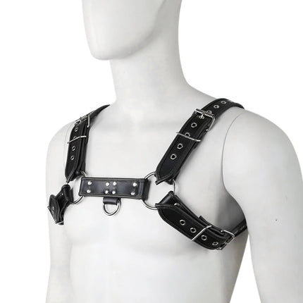 Leather Harness Men Women Bondage Cage Harness Belts Rave Gay Clothing Strap Punk Rave Costumes Metal Conjoined Buckle