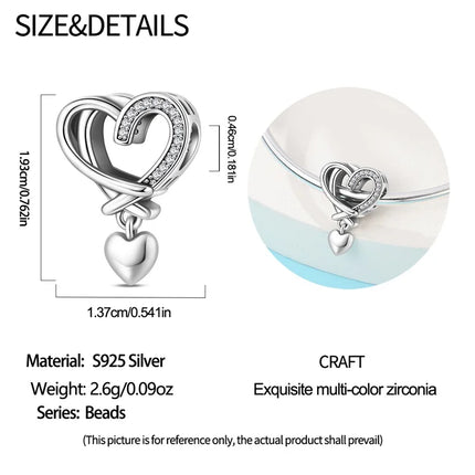 Original 925 Sterling Silver Charms Beads Cute Mushroom Unicorn Love Wings Pearl Charm for Bracelet Pendant Woman Girl Jewelry