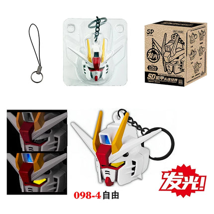 New SD RX-78-2 Luminous Head Keychain Desktop Ornament backpack charm PVC Model Collectible Anime Figure Trendy Toy Gift