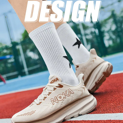Men's Running Shoes Jogging Breathable Mesh Cushioning Non-Slip Outdoor Luxury shoes Couple Trainer Race Sneakers Off-road Shoes