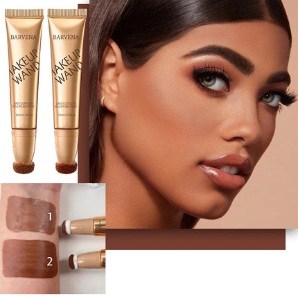 Multifunctional makeup pen blush highlight contouring pen sponge head pearl gloss fine flash brightening beauty stick