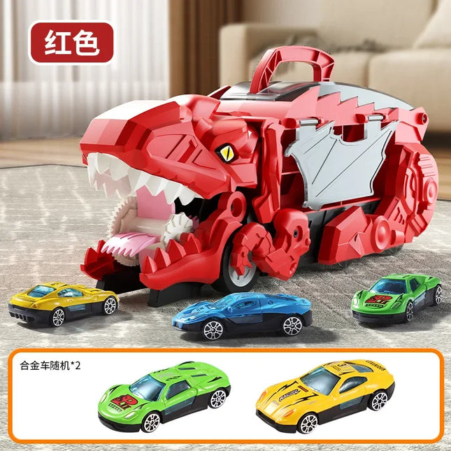 New Dinosaur Devouring Car Attack Tyrannosaurus Rex Devouring Transformation Toy Puzzle Children's Storage Inertial Sliding Car