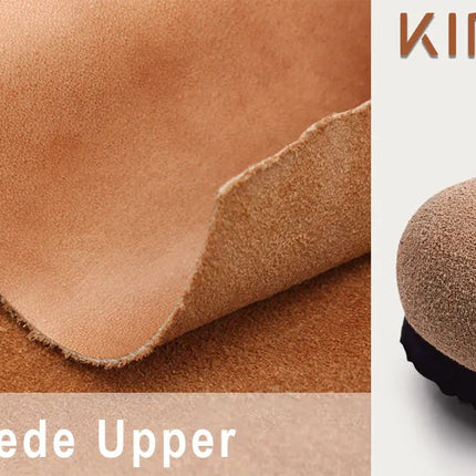 Kidmi New Women Clogs Men Clogs Suede Slippers Fashion Cork Footbed Leather Slippers Classic Mules Soft Antiskid House Slippers